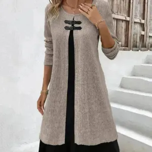 Winter Cashmere  Slim Fit Midi Flared Sweater Dress