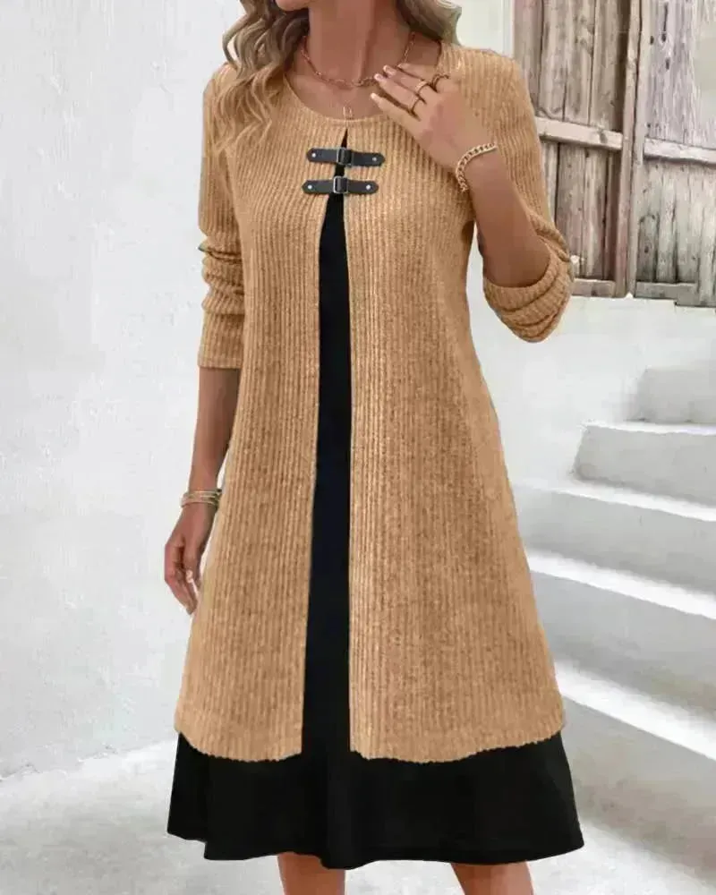 Winter Cashmere  Slim Fit Midi Flared Sweater Dress