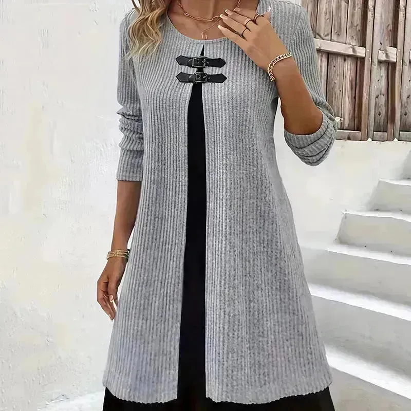 Winter Cashmere  Slim Fit Midi Flared Sweater Dress