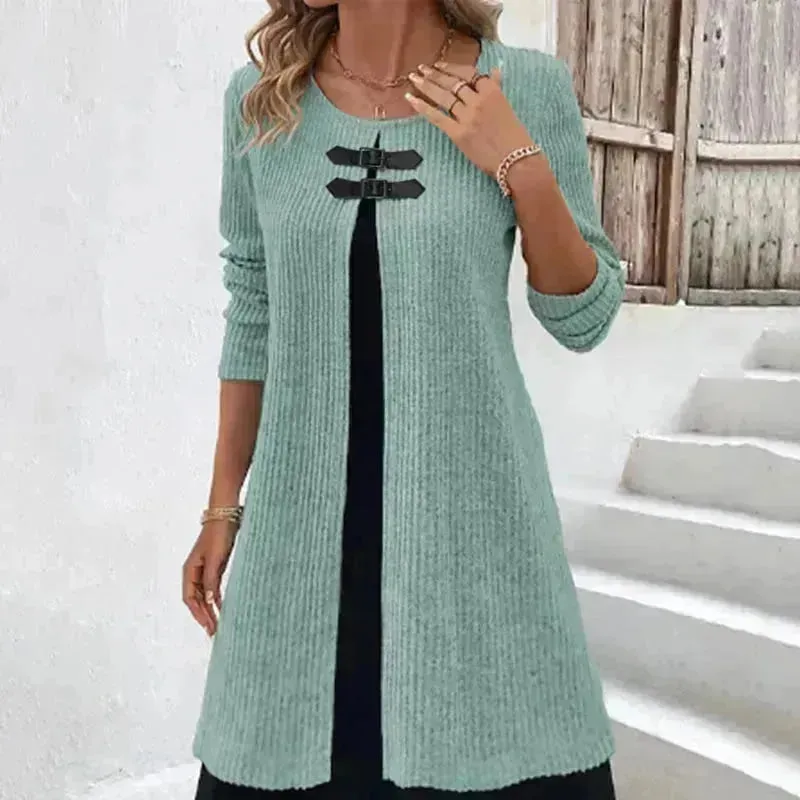 Winter Cashmere  Slim Fit Midi Flared Sweater Dress